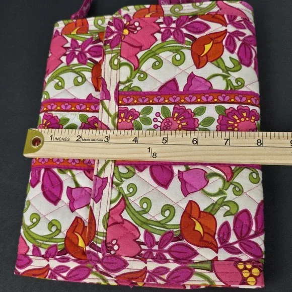 Vera Bradley Jewelry Folio Organizer Lilli Bell Pink Green Travel Bag NWOT - Picture 10 of 11